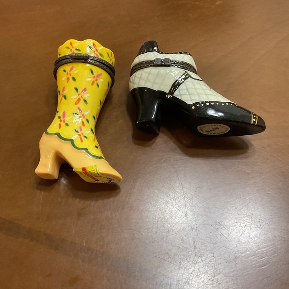 Porcelain Vintage Shoe Look Trinket, Pill, Jewelry Box. - Picture 4 of 10